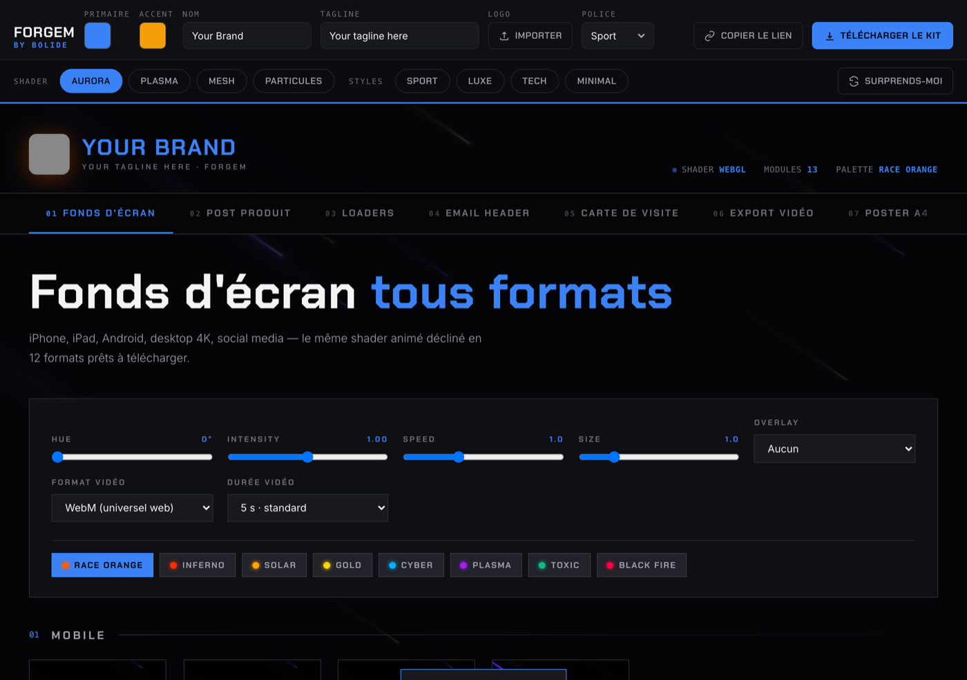 Capture réelle de l’interface Forgem, 21 octobre 2026